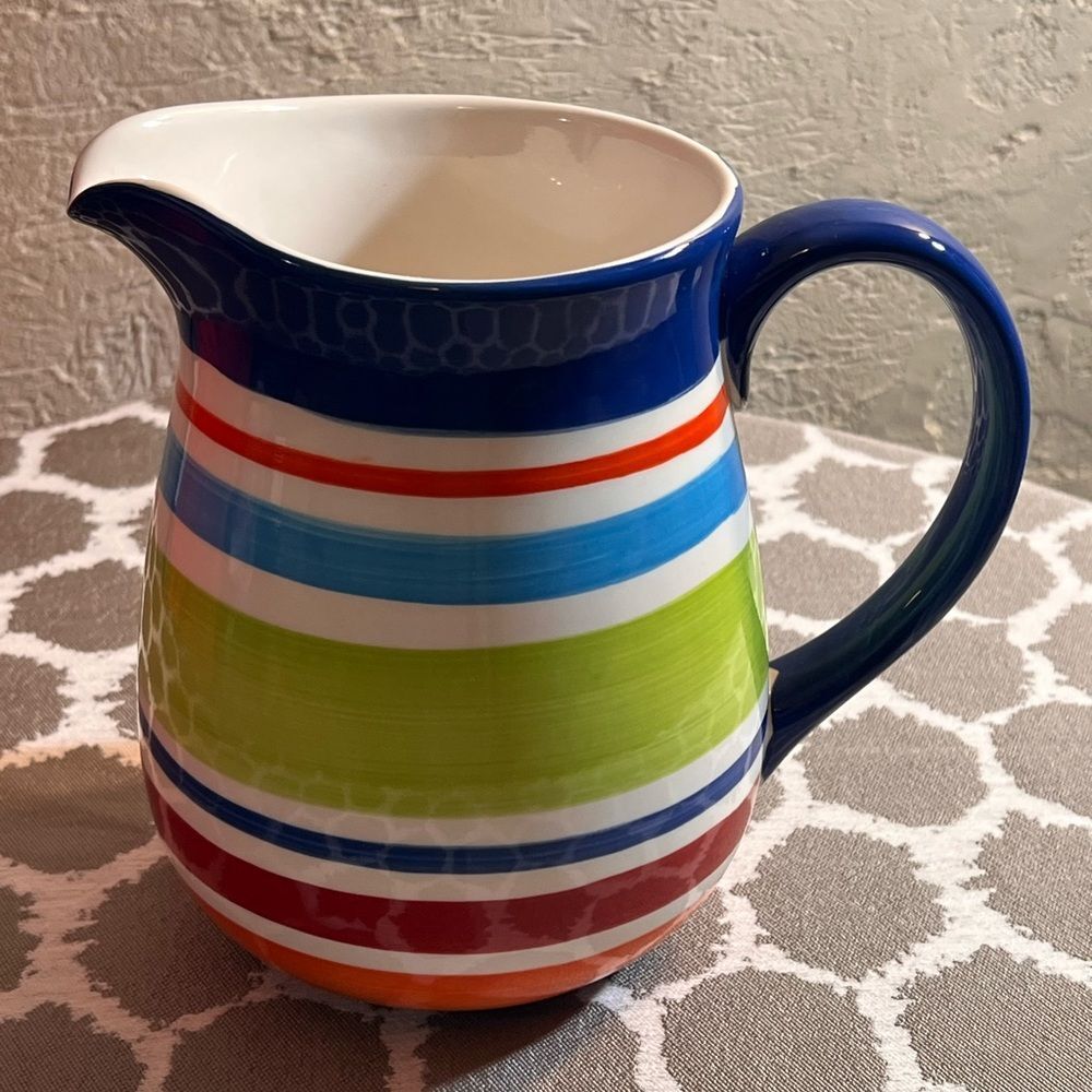 Tag Pitcher Vibrant Blue and Green Ceramic Bar Pitcher